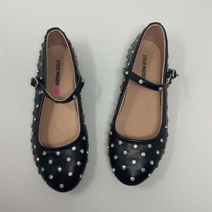 Steve Madden Kids Black Studded Mary Jane Shoes